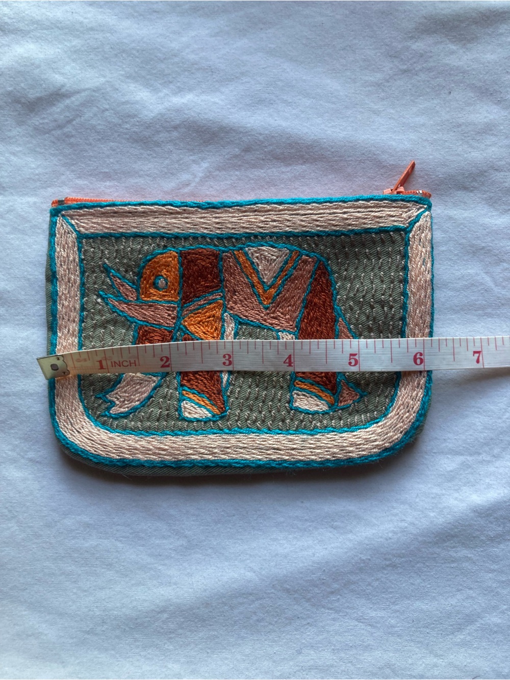 Embroidered Elephant Zip Pouch - Picture 3 of 9